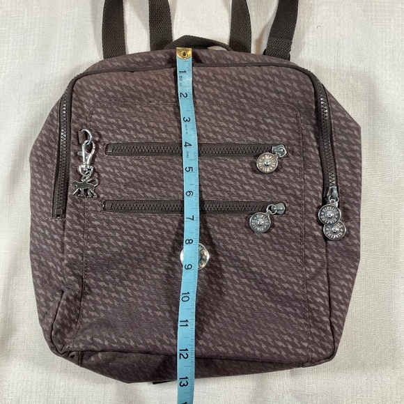 Kipling Backpack, Taupe Houndstooth Pattern, EUC - Picture 5 of 15